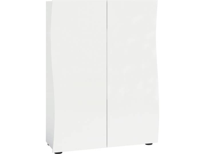 Schuhschrank HOME AFFAIRE Kiss , weiss (weiß), B:86,7cm H:115cm T:34cm, FSC-zertifizierter Holzwerkstoff, Schränke, Schuhschrank