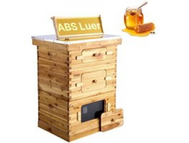 VEVOR Bienenstock, Zander Beute für 30 Rahmen, mit Bienenwachs beschichtetes Holz, 2 tiefe + 1 mittelgroßer Bienenkasten, Langstroth-Bienenstock-Set, transparente Acrylfenster mit Fundamenten