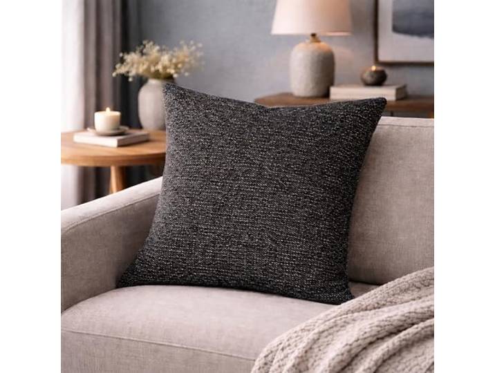 HOME WOHNIDEEN Housse de Coussin\, Aspect Lin\, sans Rembourrage\, Couleur : Anthracite\, Dimensions : 50 x 50 cm\, Nombre : 1