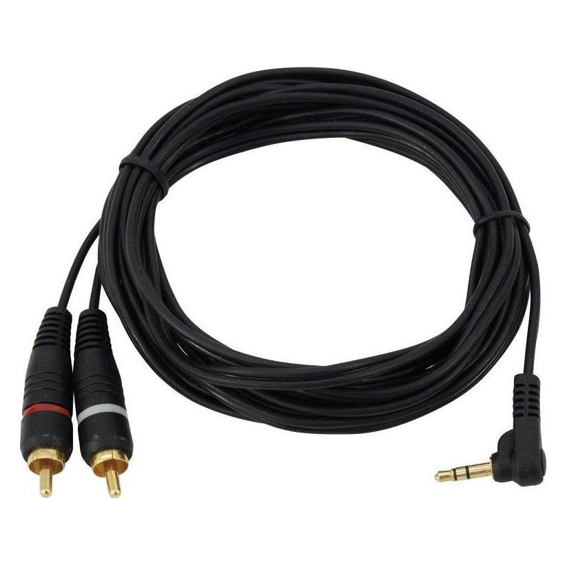 Omnitronic Adapterkabel 3,5 Klinke 90°/2xCinch 3m sw (3 m, 2.5mm Klinkenkabel) (30225012)