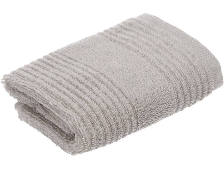 Waschlappen VOSSEN Tomorrow , stone, B:30cm L:30cm, Frottier, Handtücher, Waschlappen, mit Streifenstruktur