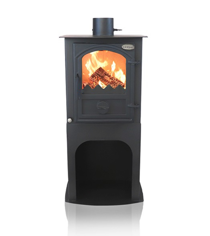 Verso Stand 1 CID Kaminofen 7,5 kW - Kompakter Holzofen mit hoher Effizienz 80,2 % - Ideal für 80-120 m³ Räume