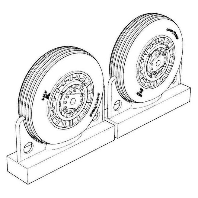 Brengun F4U Corsair Late Ribbed Thread (late '50s) Wheels set (BRL72222)