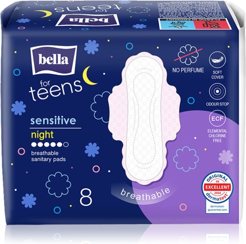 BELLA For Teens Sensitive Night serviettes hygiéniques pour la nuit 8 pcs
