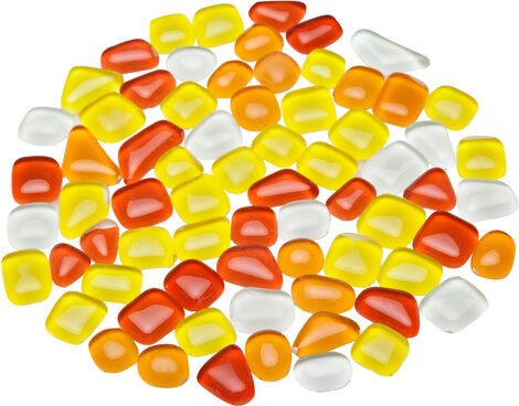Softglas-Mosaik, Rot-Gelbtöne, polygonal, 10 - 20 mm, 200 g