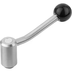 SPANNHEBEL GR.3 M12, A=128,5, FORM:20°, EDELSTAHL 1.4305 BLANK, KOMP:KUNSTSTOFF