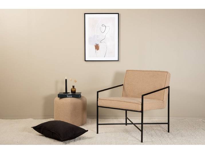 Sessel Lorele - Mit Teddy oder Samt-Bezug - Teddy - Beige - Luxusbetten24