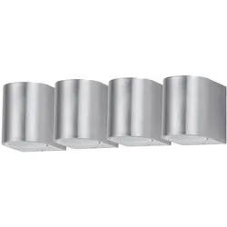 4er Set Außen Beleuchtung Fassaden Wand Lampen Down Strahler Hof Leuchten silber