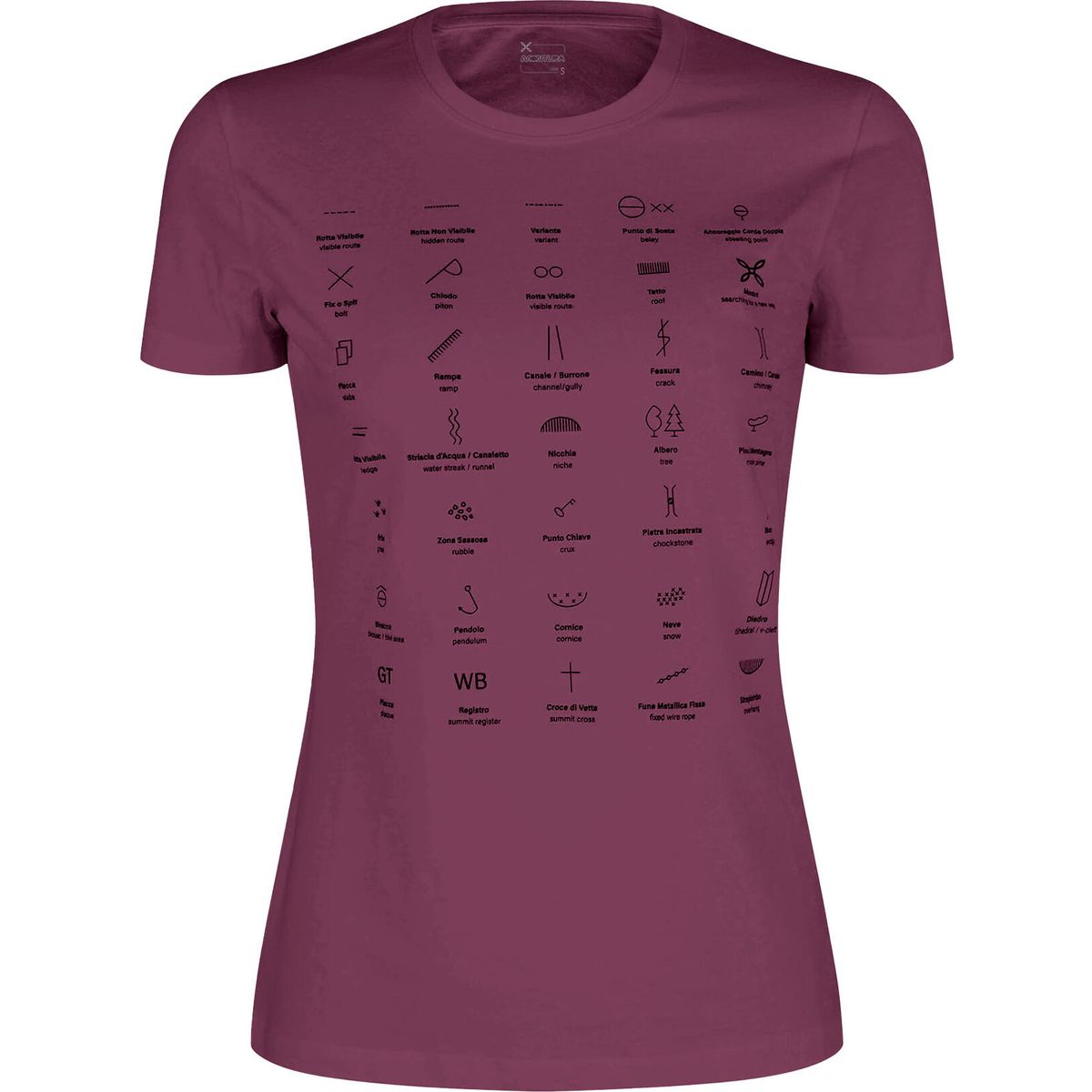 Montura Topographic T-shirt Woman vinaccia (14) S MTGC47W-5290-14-S