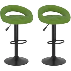 vidaXL Barhocker 2 Stk. Hellgrün Samt
