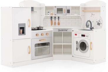 Corner Play Kitchen Toddler Kitchen Playset w/ Range Hood Ice Maker
