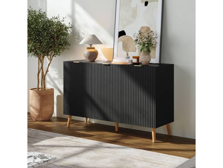 Buffet Nand avec 3 portes 120 x 40 x 76 cm noir