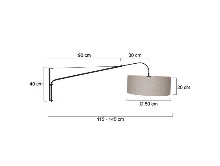 Steinhauer Wandlampe Elegant Classy, dimmbar, schwarz, für Wohn- / Esszimmer, Metall, Modern, Wandleuchte, Wandlampe Innen