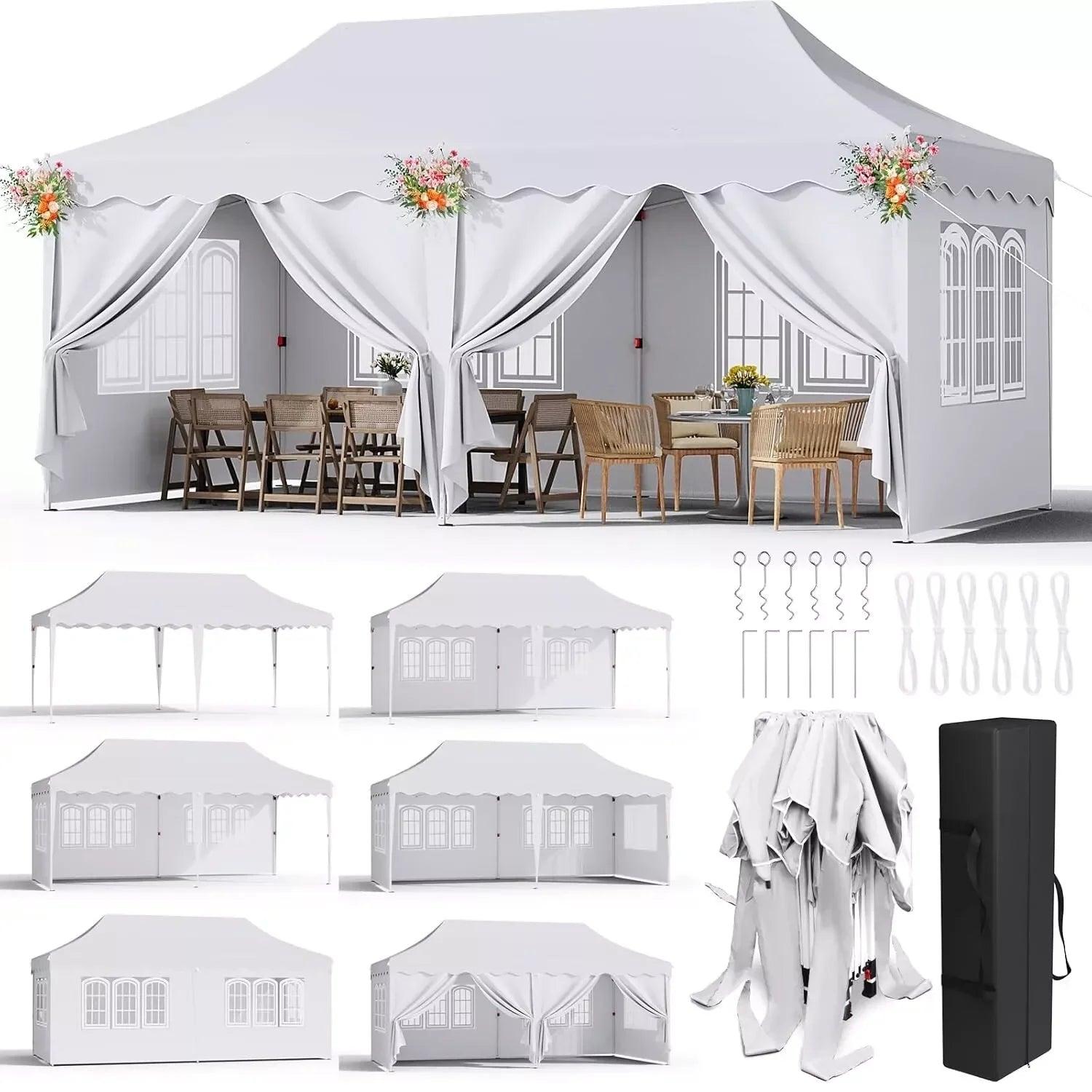 Gartenpavillon - Faltpavillon - Überdachung - Partyzelt - Marktstand - 3x6 Meter - UV-beständig
