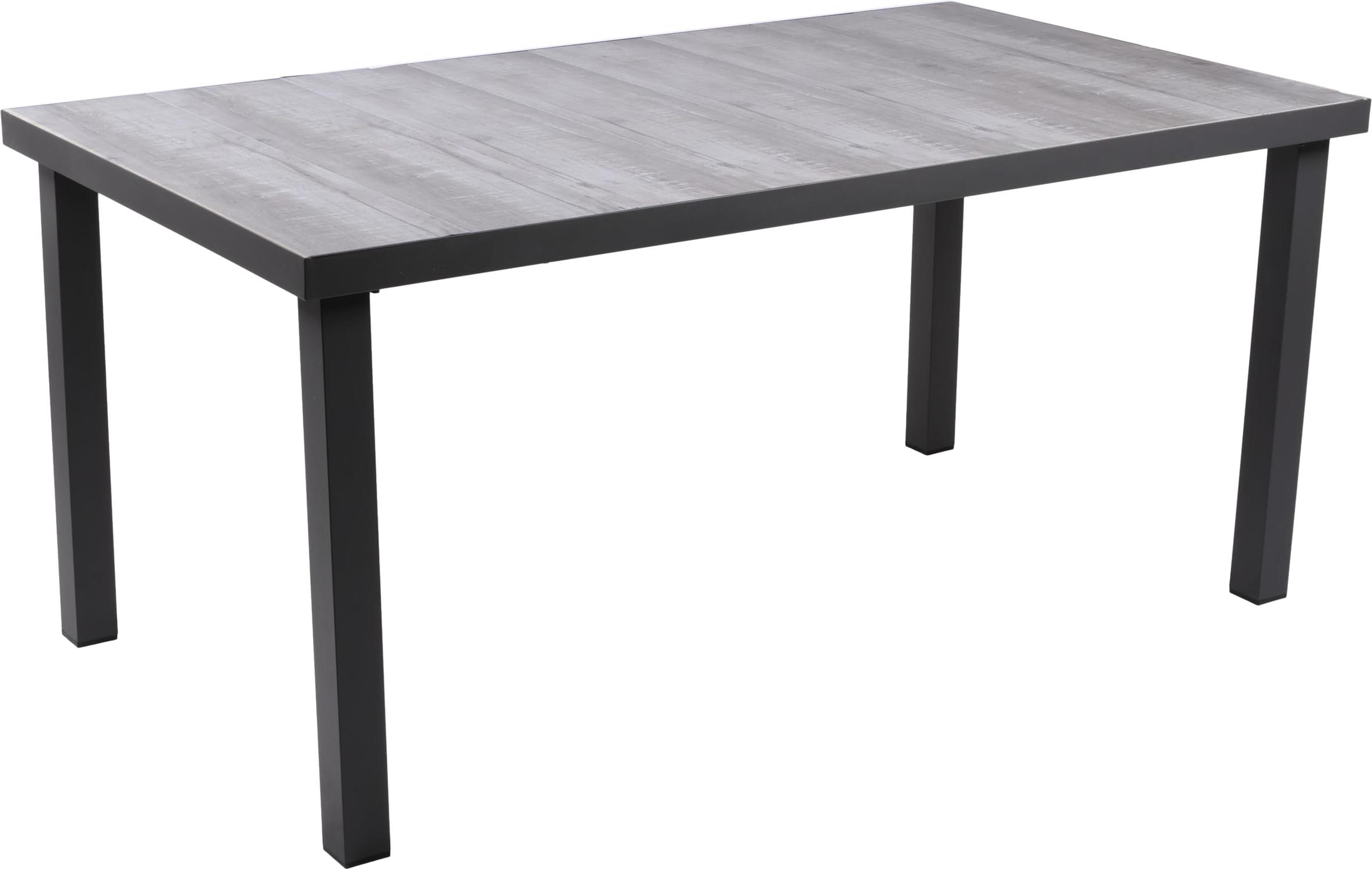 Gartentisch FABIAN - Aluminium, Dunkelgrau, 162x90x75cm | Terrassentisch Wetterfest Outdoor Tisch