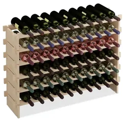 Relaxdays Erweiterbares Weinregal für Flaschen Hellbraun