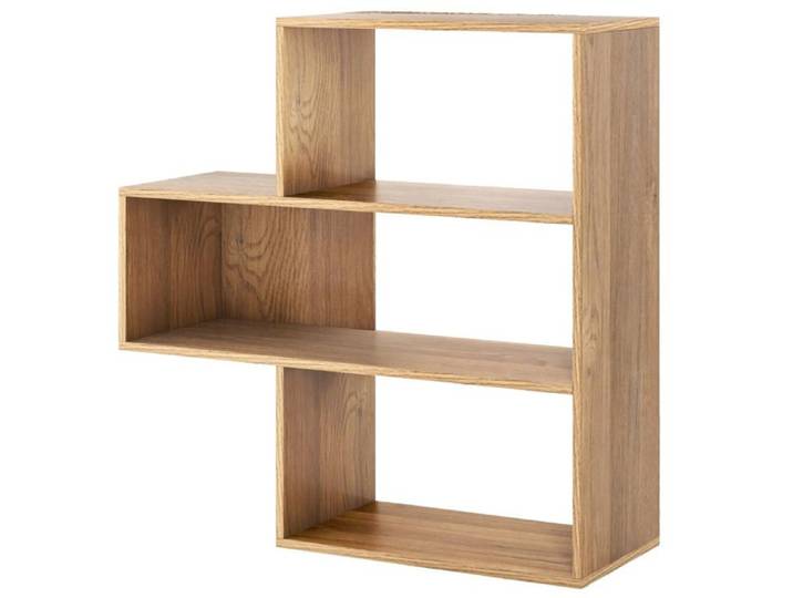 Bibliothèque étagère - HELLOSHOP26 - Bibliothèque convexe - 3 niveaux - Bois d'ingénierie - Design moderne