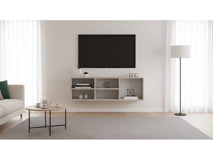 20 cm tiefes Hängeregal Premium Dekore Grau Multiplex Kante