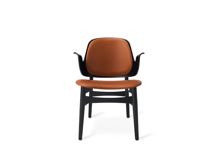 Warm Nordic Gesture Loungestuhl Leder sevilla 4001 black, Buchengestell schwarz lackiert
