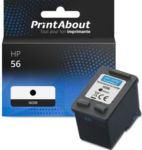 PrintAbout Cartouche compatible HP 56 (C6656AE) - Noir Noir