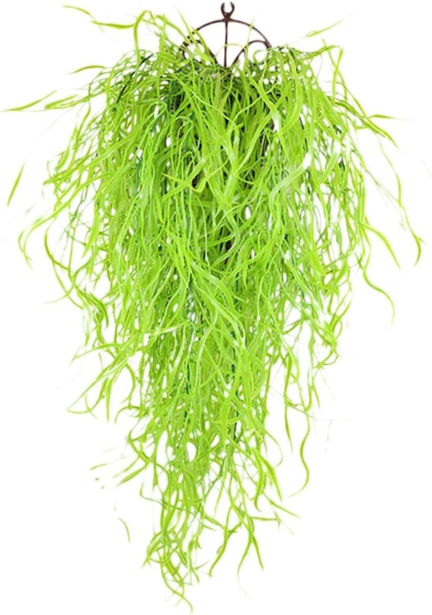 Lichtgroene hangende kunstplant met levensgetrouwe bladeren - 80 cm