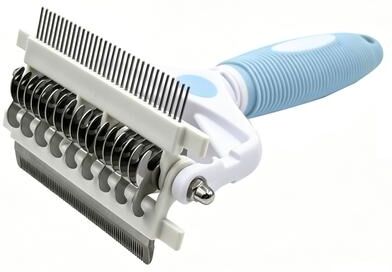 Fusion Finds Pet Brush With Stainless Steel Teeth For Dogs & Cats blue