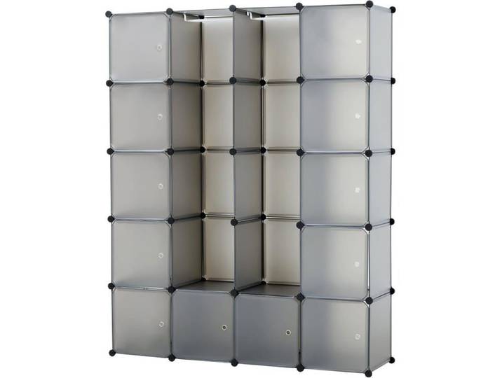 Armoire De Rangement Modulable 20 Compartiments Meuble De Chambre Modulaire Penderie En Plastique D'Entrée Économise De L'E[F39]