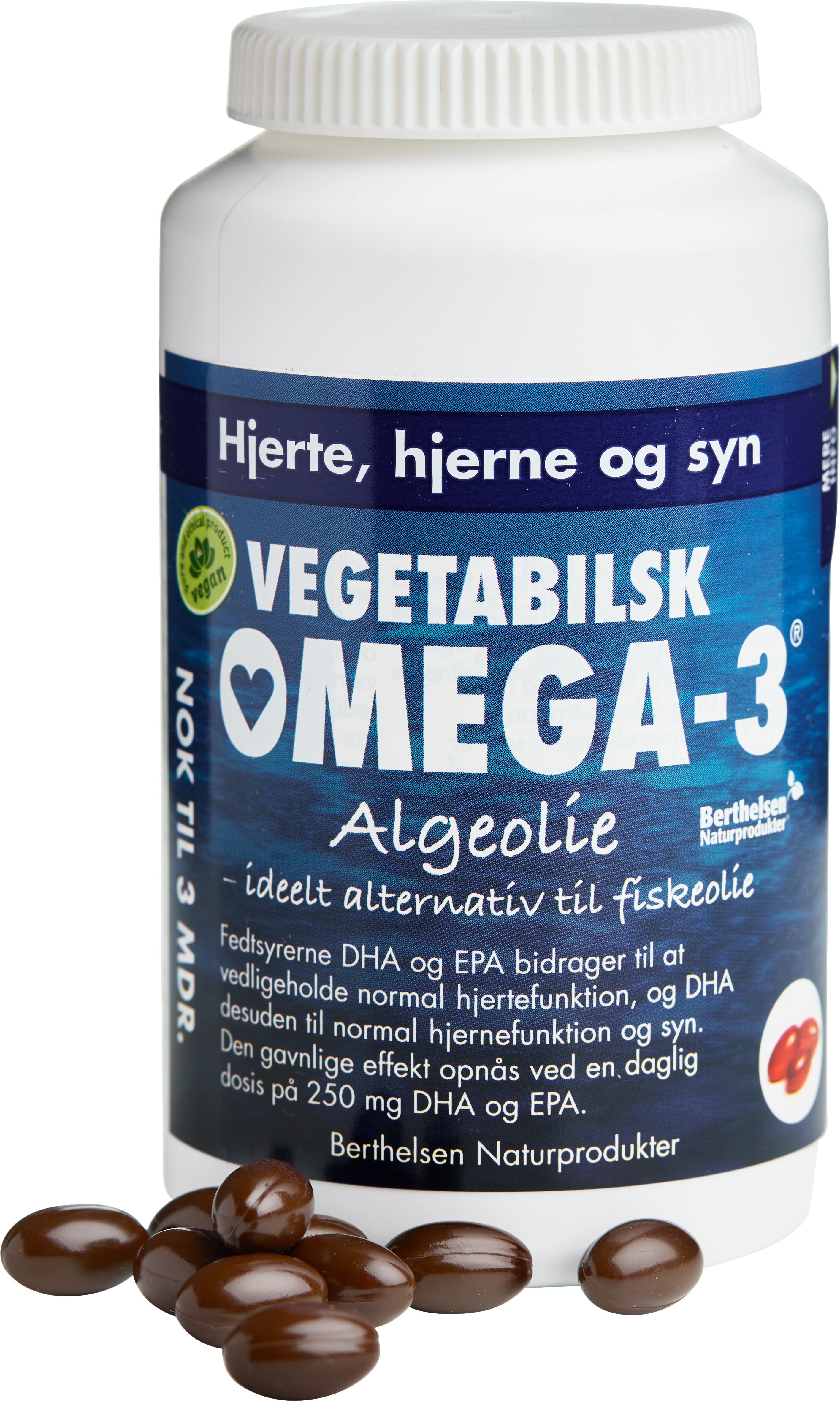 Grønne Vitaminer Vegetabilsk Omega-3 Kosttilskud 180 stk
