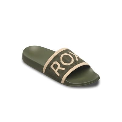Sandale ROXY "Slippy Knit", Damen, Gr. 11(42), grün (winter moss), Obermaterial: 100% Polyester / Futter: 100% Polyester / Außensohle: 100% EVA., Schuhe Sandale