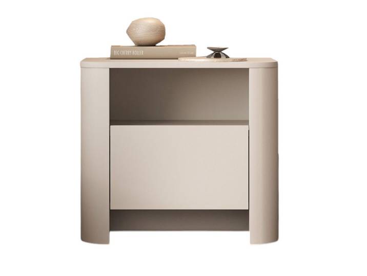 Compleo Nachttisch mit Schublade BORS, Nachtschrank, abgerundetes Design
