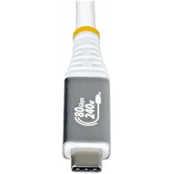 StarTech White USB4 Cable - 50cm (0.50 m, 240 W), USB Kabel