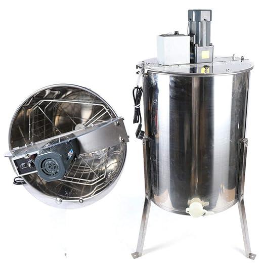 Honigschleuder 4 Rahmen Honey Extractor mit Glasdeckel Elektrisch Tangentialschleuder Universal Honigextractor Stufenlos Einstellbar Bienenzüchter Zubehör 120W