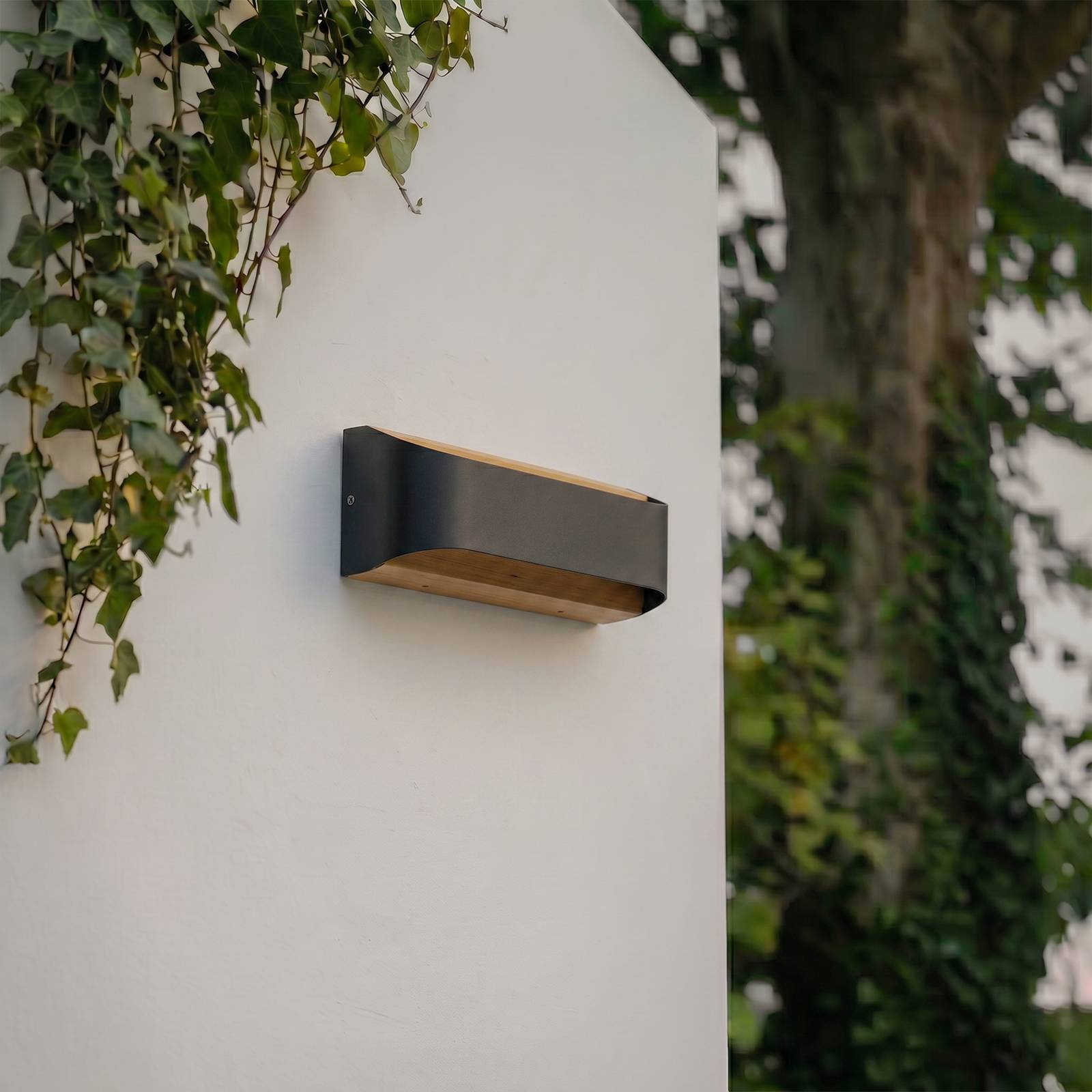 LED Aussenwandleuchte Lenore Lindby, schwarz, Aluminium, Modern, LED Wandleuchte außen