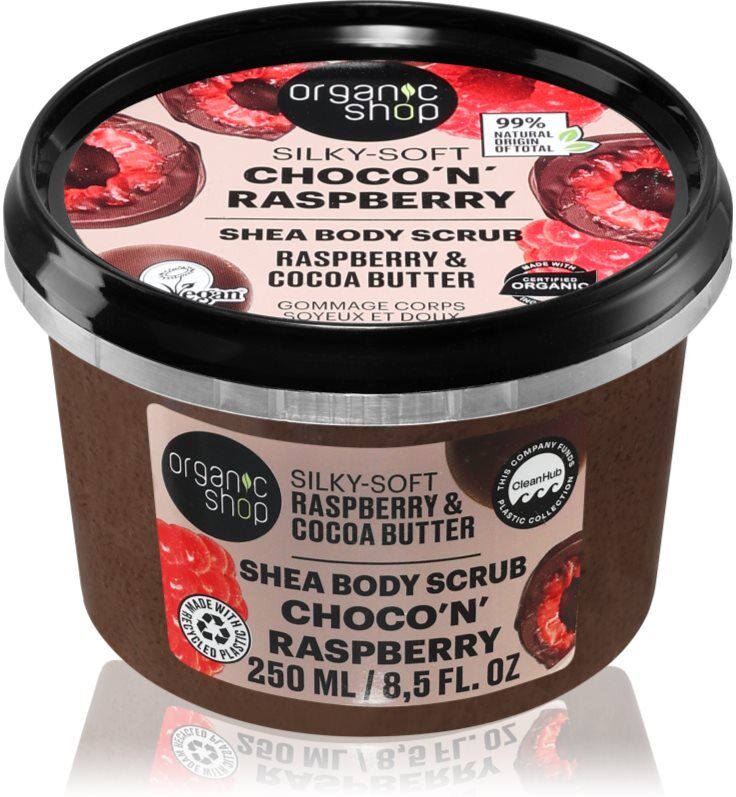 Organic Shop Choco'n'Raspberry gentle body scrub with shea butter 250 ml