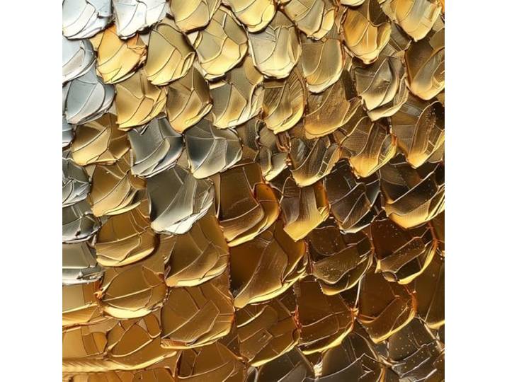 Queence Acrylglasbild Goldrush-Collection »Goldener Wald«, Abstrakte Kunst, Baum mit Blättern, Brilliante Tiefenwirkung Hochglanz Quadratisch (AGP01275, 100x100 cm)