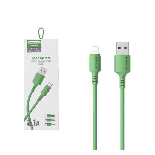 Somostel USB-A USB Cable - Lightning 1.2 m Green (SMS-BP06 USB - Lightning Green) (1.20 m, USB 3.2 Gen 1, 31 W) (SMS-BP06 USB - LIGHTNING ZIELONY)