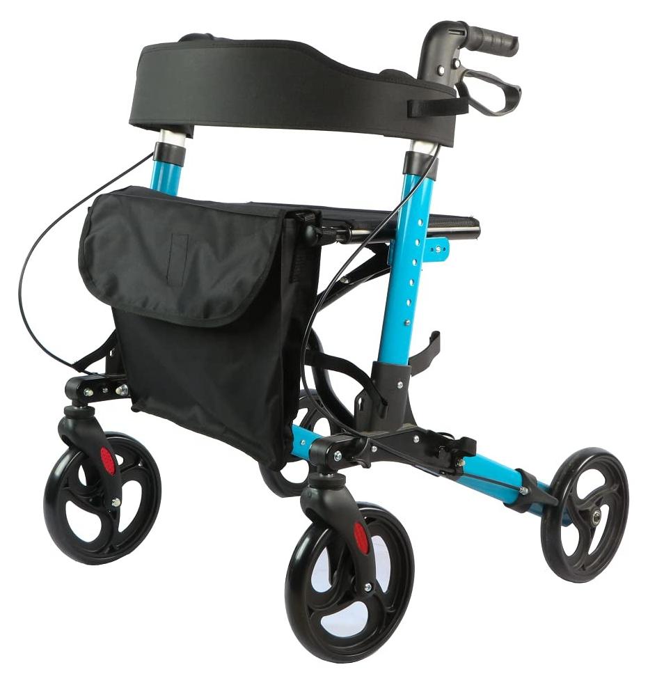 Leichter Rollator mit vier Rädern und Sitzfunktion