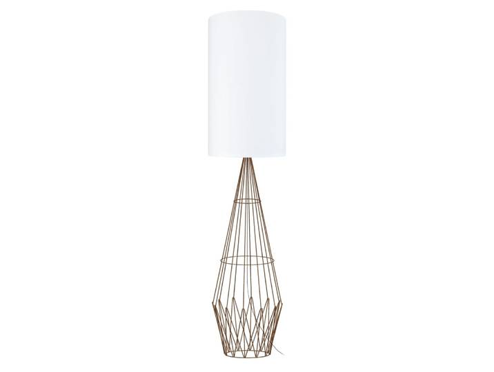 Lampadaire métal abat-jour tissu marron