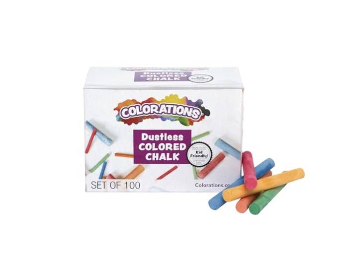 Colorations Gekleurd stofloos krijt - 100 stuks