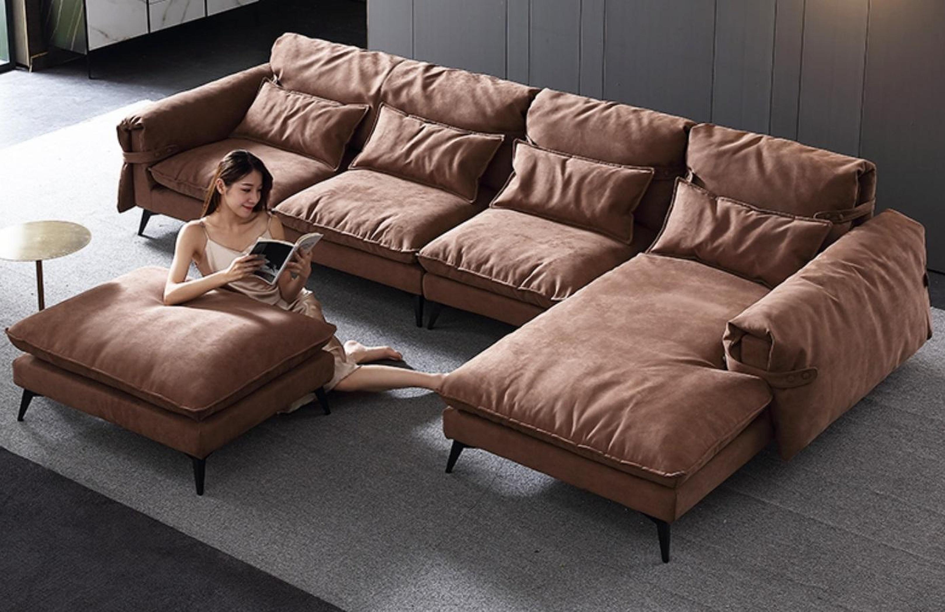 Luxus modernes Sofa-Eckset L-Form Polsterung Wohnzimmer Textil wohnlandschaft