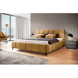 Polsterbett Naomi 140 x 200 cm Stoff Orange Amber