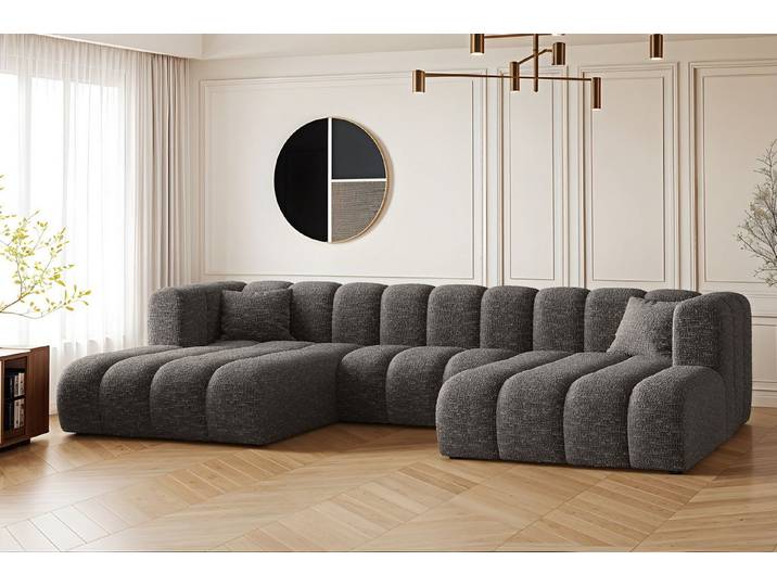 Kaiser Möbel Ecksofa U-from, Sofa Grand modular stoff Salvador und Haga, Zwei Arten von Stoffen, große Auswahl an Farben, praktisch, bequem