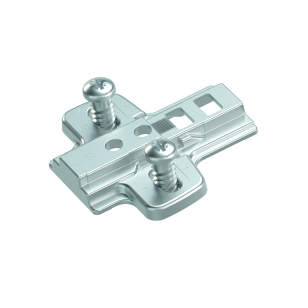 Hettich Möbel-Adapterplatte, für Paralleladapter, D 3mm,vernickelt, mit vormontierten Euroschrauben 9106988