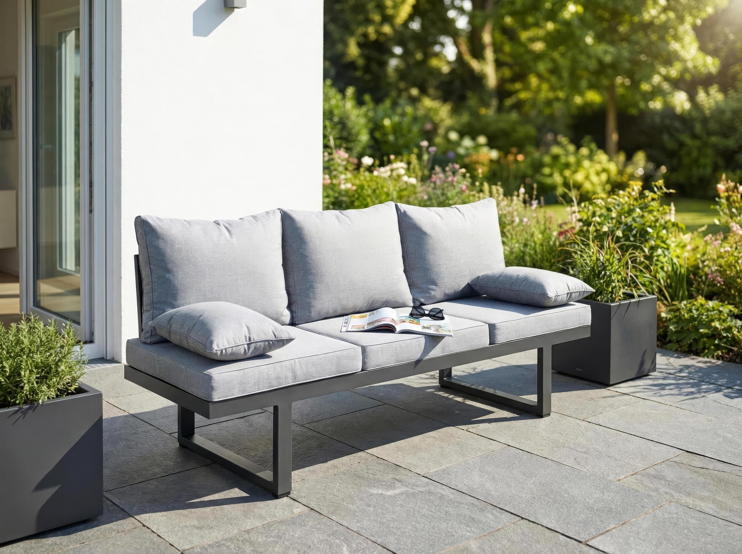 LC Garden Bondino 3-Sitzer Multifunktionssofa Aluminium/Polyester