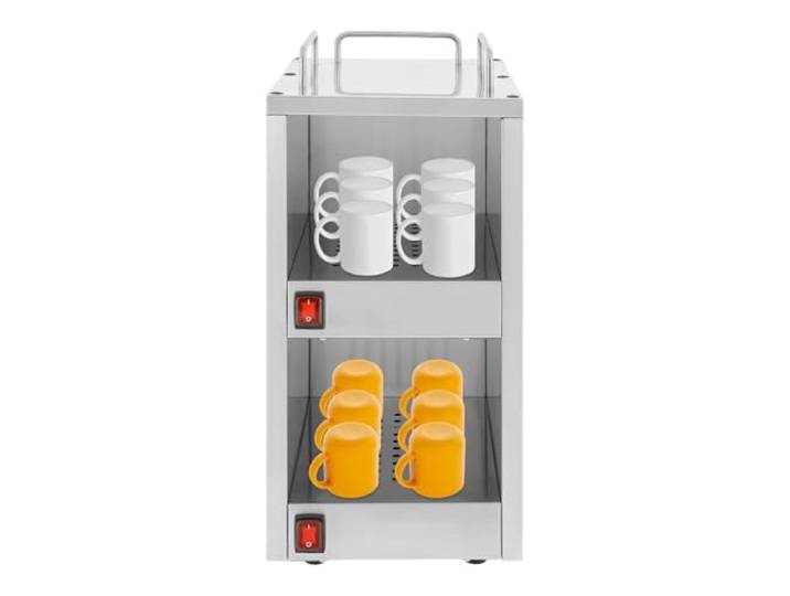 NaMaSyo Tassenwärmer Kommerzieller elektrischer Tassenwärmeschrank aus Edelstahl 2 Ablageflächen Coffee Mug Warmer Kaffeetassenwärmer Tassen Wärmer Elektrischer Tassenwärmer