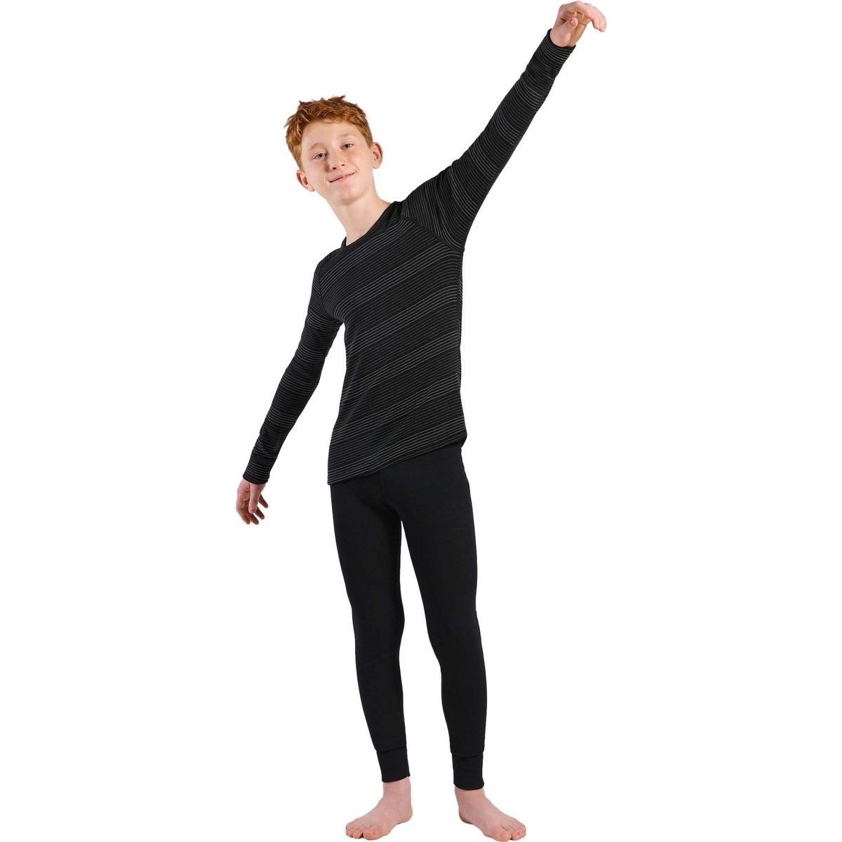 Odlo Active Warm Set Base Layer Set black - grey melange (60066) 116 159449-60066-116