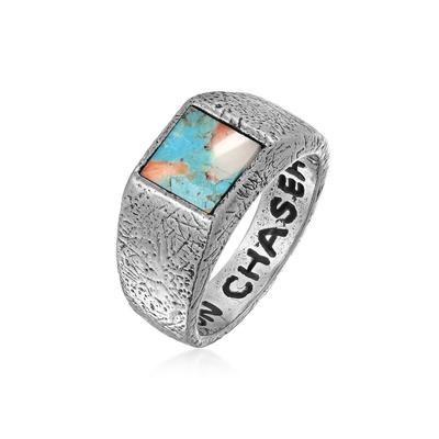 Siegelring HAZE & GLORY "Ring Sun and Sea Siegel Ring" Gr. 64, silber, Fingerringe, Herren, 64, ohne Stein, Silber 925 (Sterlingsilber), 10mm, Siegelring