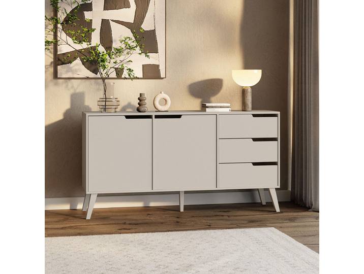 Kommode NOREL 2D3S - Modernes Sideboard in Kaschmir mit 3 Schubladen und 2 Türen