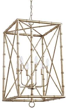 Bamboo Rectangular Pendant - Large - Ballard Designs