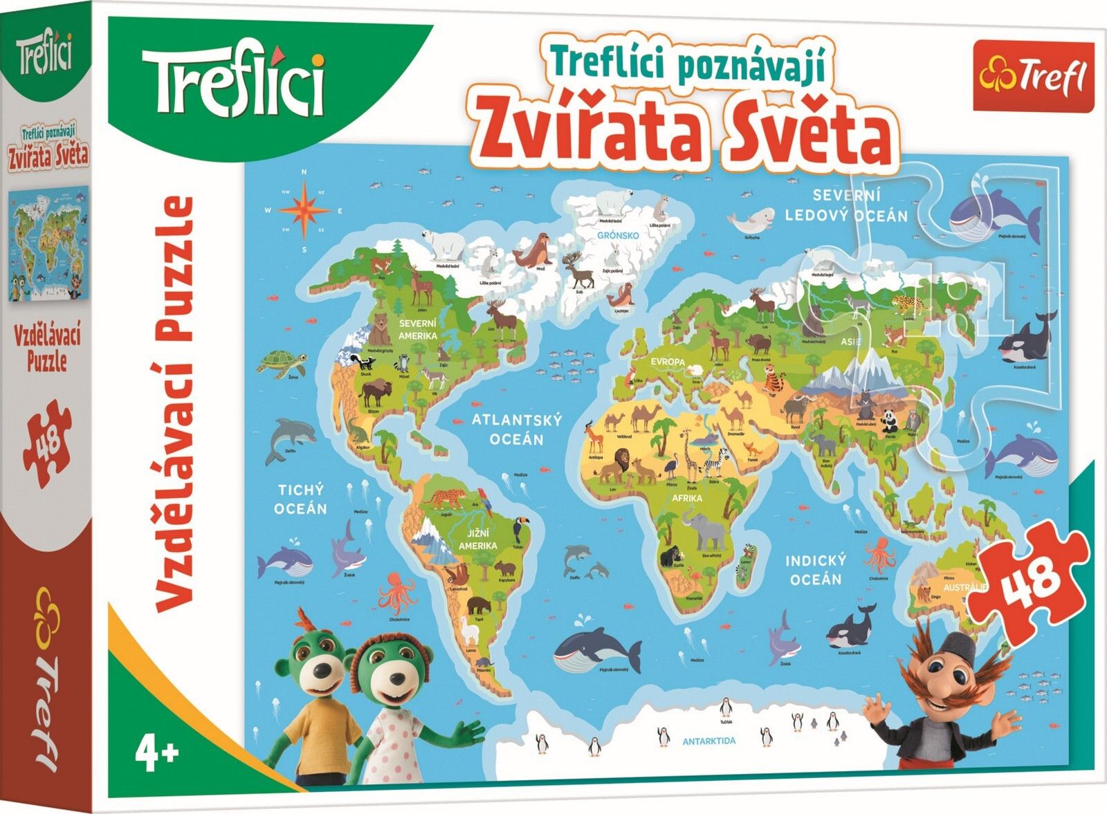Trefl Puzzel Treflici de dieren van de wereld 48 stukjes
